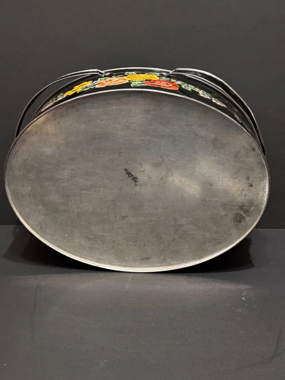 Dutch Maid Double Handle Oval Metal Box Container with Lid, Vintage Circa 1950s